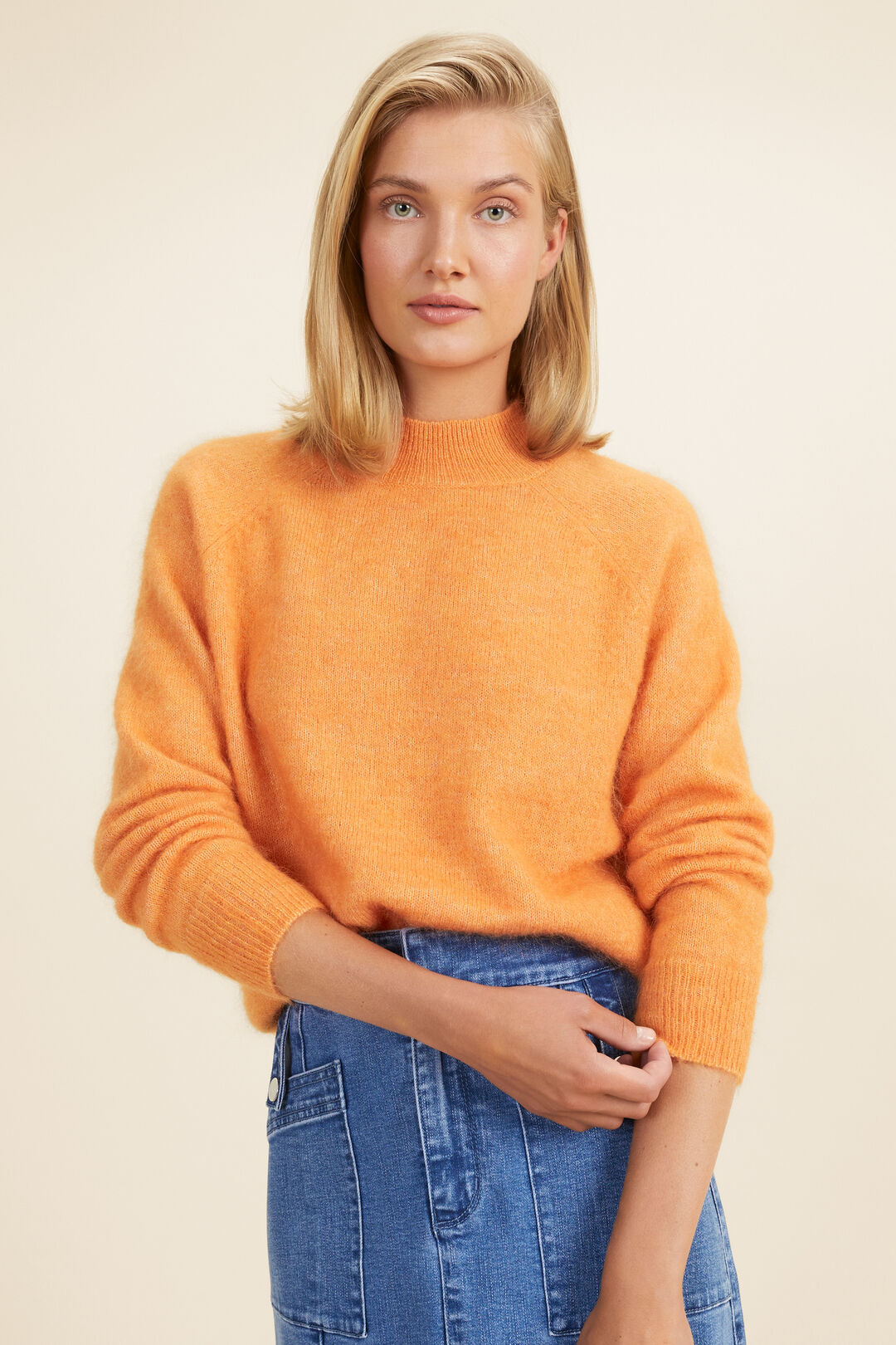Mohair Blend Sweater   Dark Apricot  hi-res