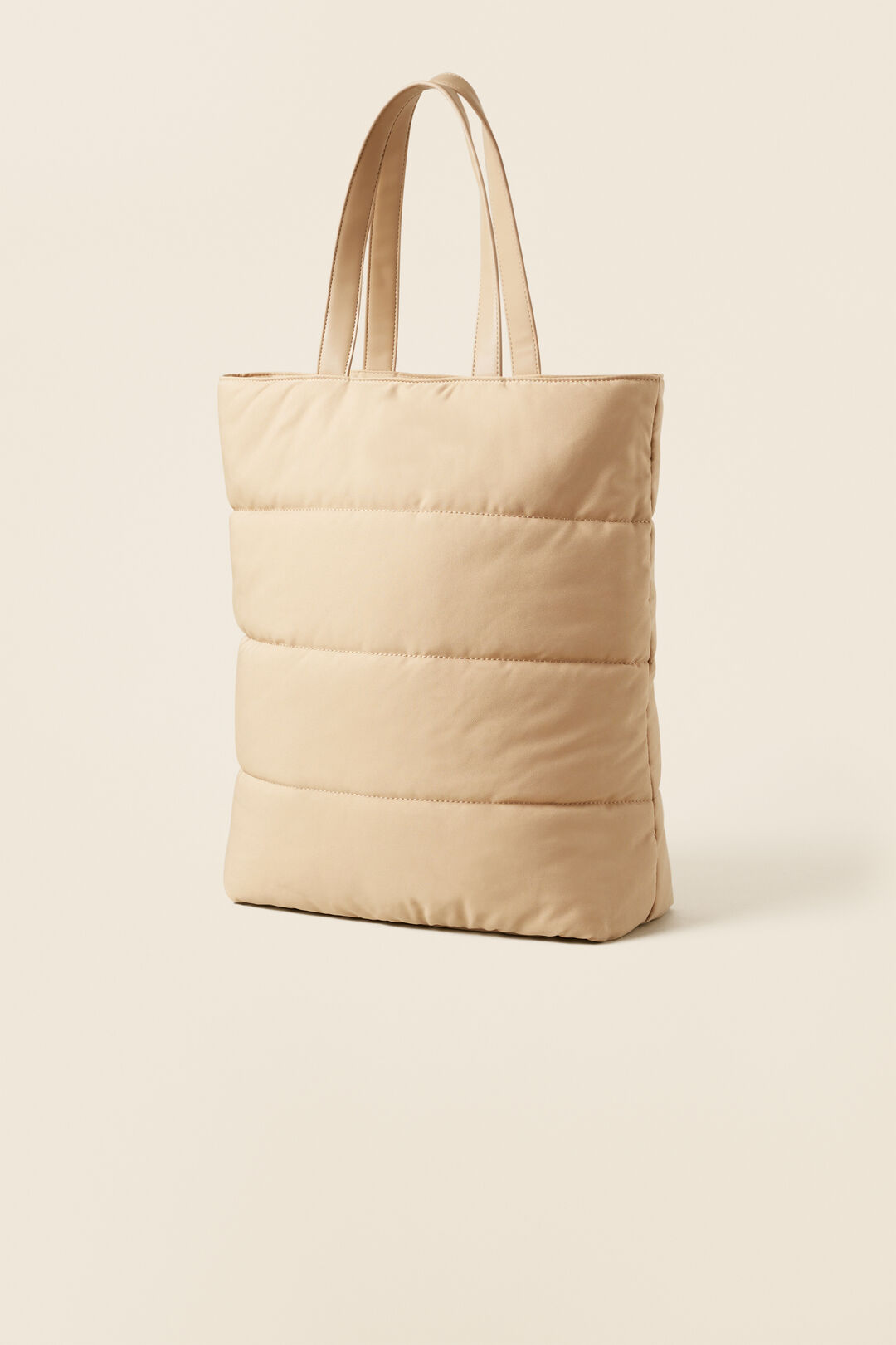 Quilted Leisure Tote   Champagne Beige  hi-res