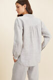 Linen Pyjama Shirt   Grey Cross Dye  hi-res