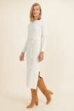 Relaxed Knit Tie Midi Dress  Oat Marle  hi-res