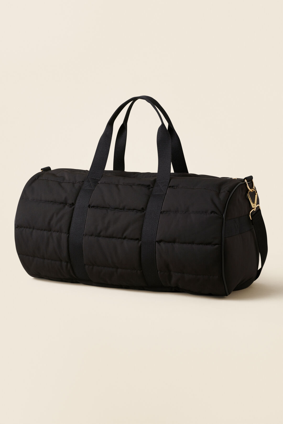 Quilted Leisure Duffle Bag   Black  hi-res