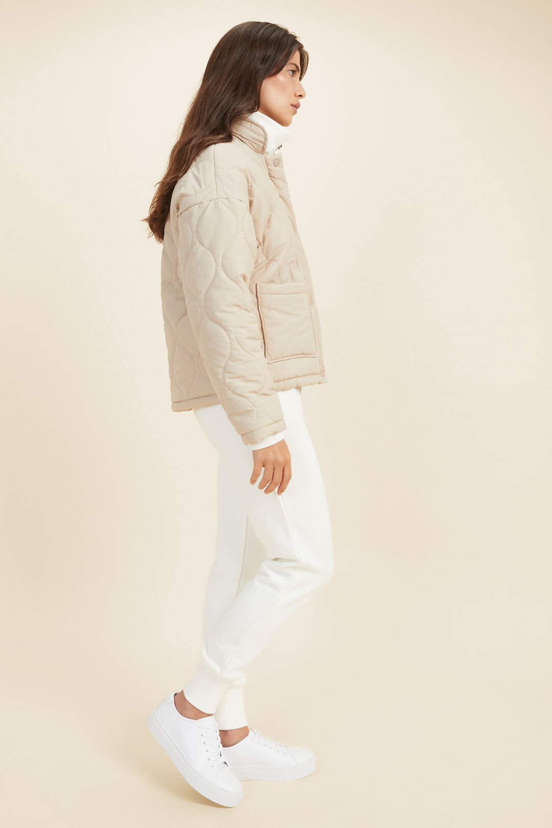 Quilted Puffer Jacket  Cool Sand  hi-res