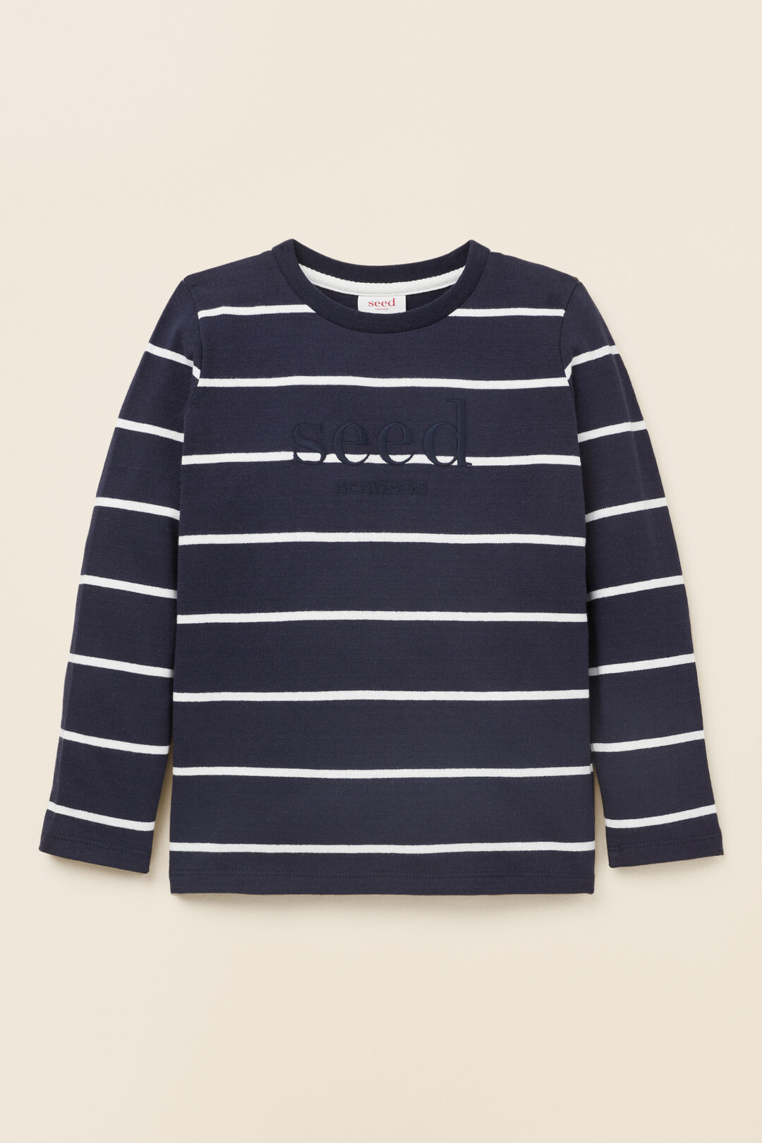 Core Logo Rugby Tee   Midnight Blue Stripe  hi-res