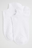Chevron Knit Sneaker Sock   White  hi-res