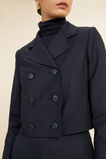 Wool Blend Cropped Suiting Jacket  Deep Navy  hi-res