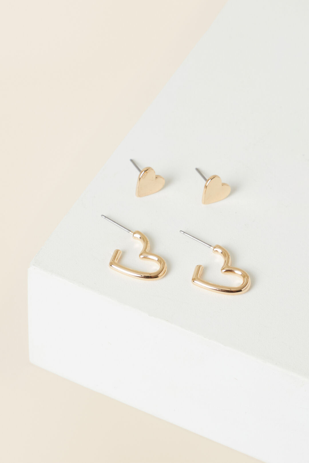 Heart Earring Pack  Gold  hi-res