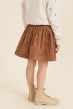 Embroidered Cord Skirt  Caramel  hi-res