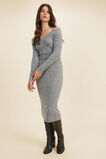 Knit Fitted Midi Skirt  Mid Grey Marle  hi-res