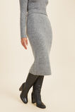 Knit Fitted Midi Skirt  Mid Grey Marle  hi-res