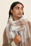Oversized Check Woven Scarf  Biscuit  hi-res