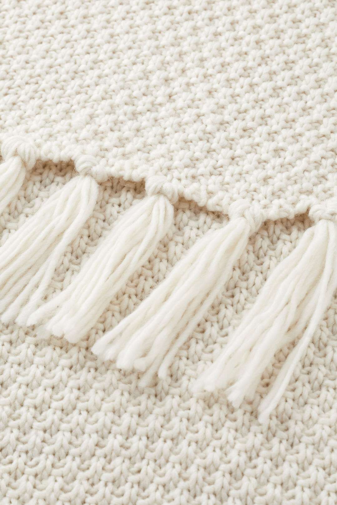 Chunky Handstitch Knit Scarf  Cloud Cream  hi-res
