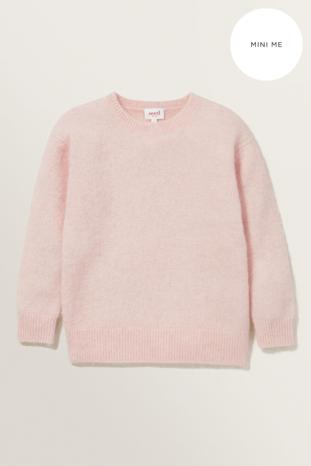 Mini Me Mohair Crew Neck Sweater  Ash Pink Marle  hi-res