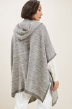 Hooded Knit Poncho  Grey Marle  hi-res