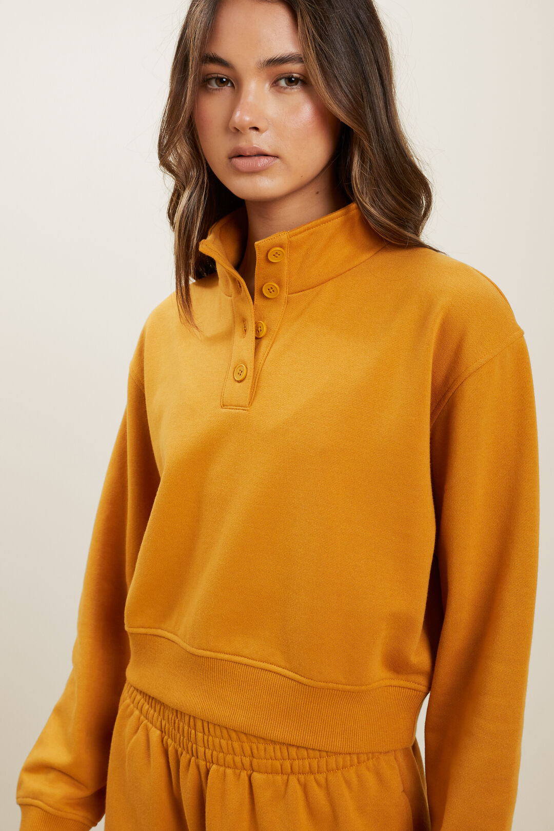 Button Sweater  Mustard Gold  hi-res