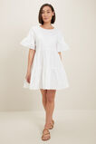 Poplin Frill Sleeve Dress  Whisper White  hi-res