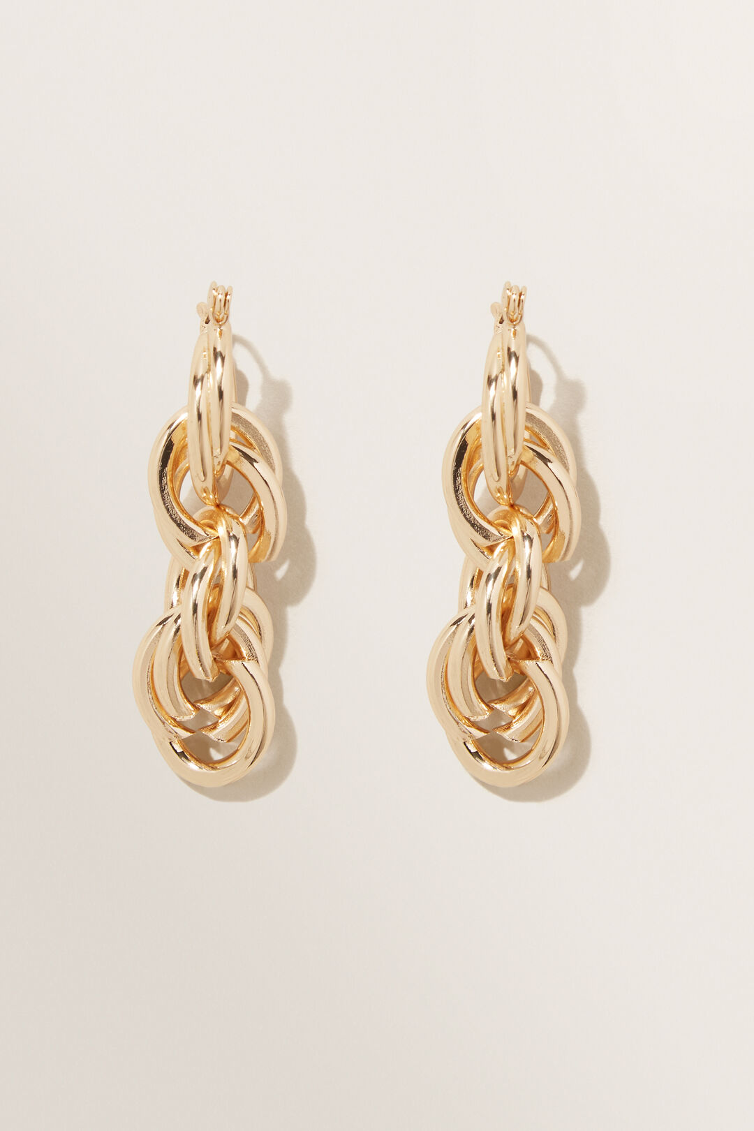 Rope Chain Drop Earring  Gold  hi-res