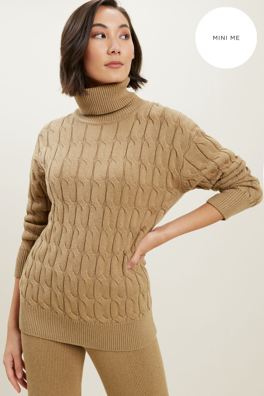 Cable Knit Sweater  Honey Dew Marle  hi-res