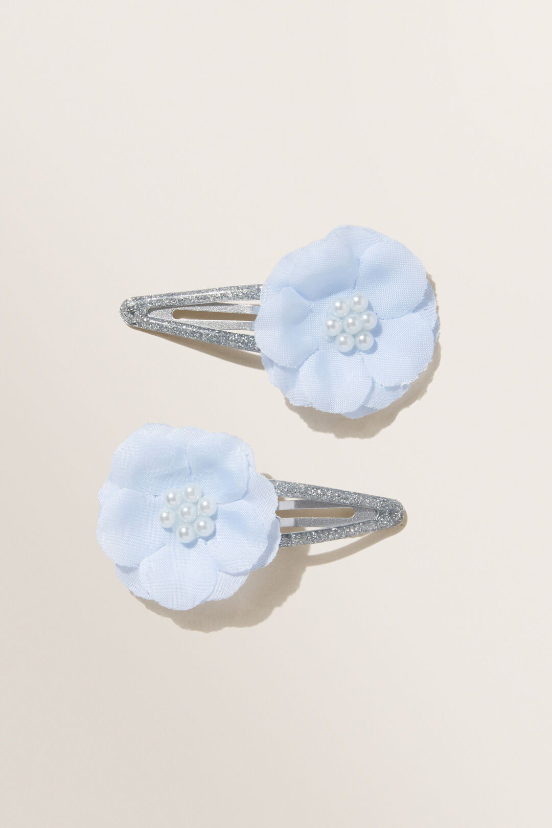 Party Flower Snap Clips  Baby Blue  hi-res