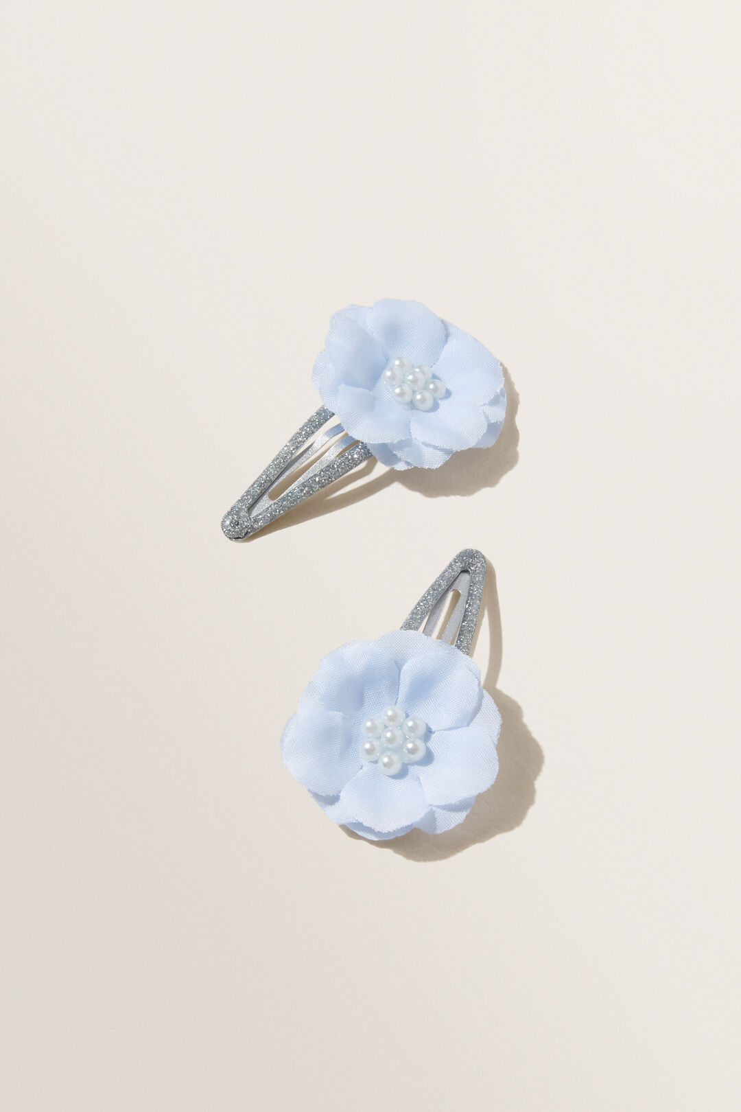 Party Flower Snap Clips  Baby Blue  hi-res