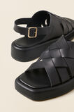 Zoya Leather Flatform Sandal  Black  hi-res