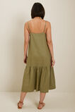 Core Linen Full Hem Midi Dress  Sage Green  hi-res