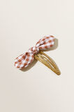 Gingham Bow Snap Clip  Multi  hi-res