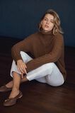 Cable Knit High Neck Sweater  Molasses  hi-res