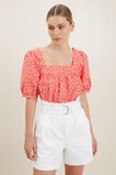 Ditsy Square Neck Top  Chilli Red Ditsy  hi-res