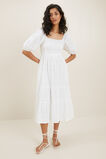 Check Tiered Midi Dress  Whisper White  hi-res