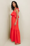 Linen Ruffle Maxi Dress  Chilli Red  hi-res