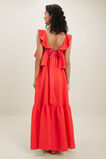Linen Ruffle Maxi Dress  Chilli Red  hi-res