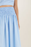 Poplin Shirred Midi Skirt  Clear Sky  hi-res