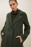 Wool Longline Coat  Basil  hi-res