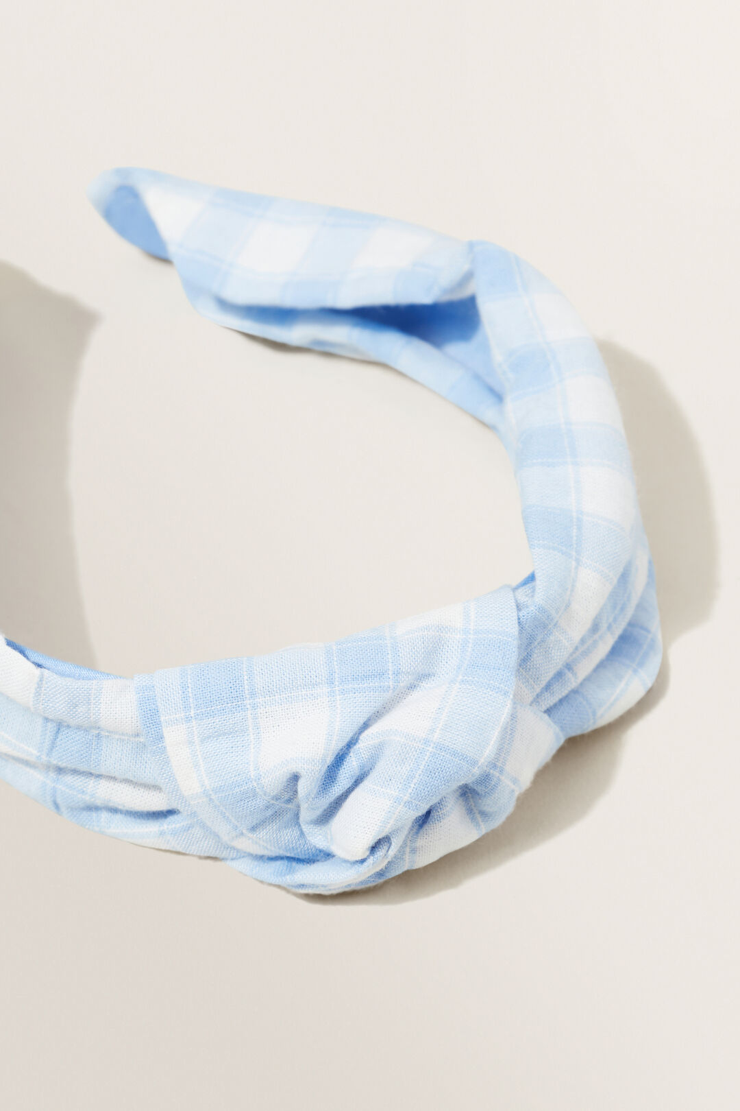 Gingham Knot Headband  Clear Sky Gingham  hi-res
