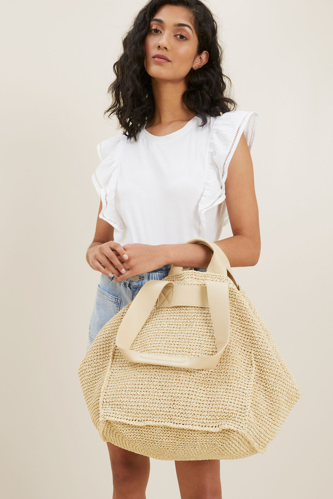 Straw Carry All Tote  Natural  hi-res