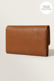 Leather Fold Over Wallet  Tan  hi-res