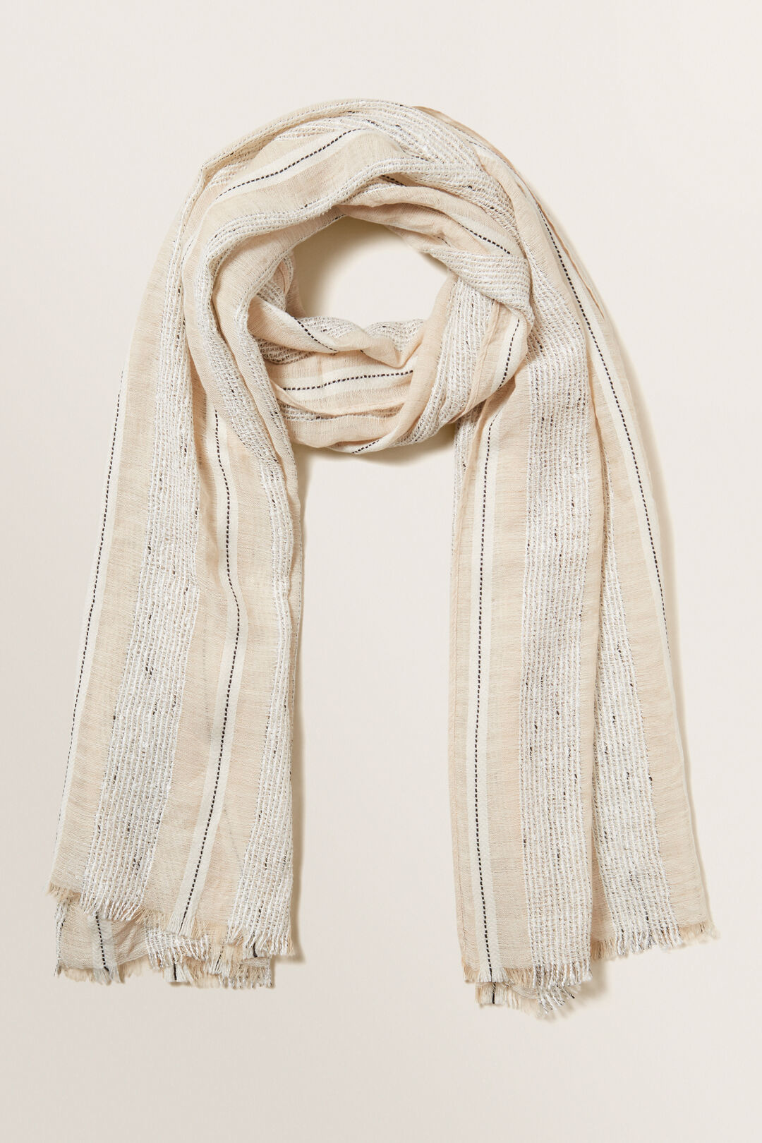 Textured Weave Scarf  Neutral Sand Multi  hi-res