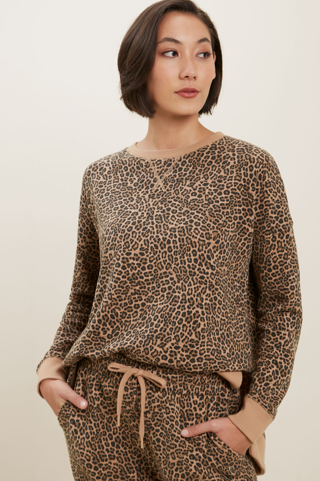 Animal Hi Low Sweater  Leopard  hi-res