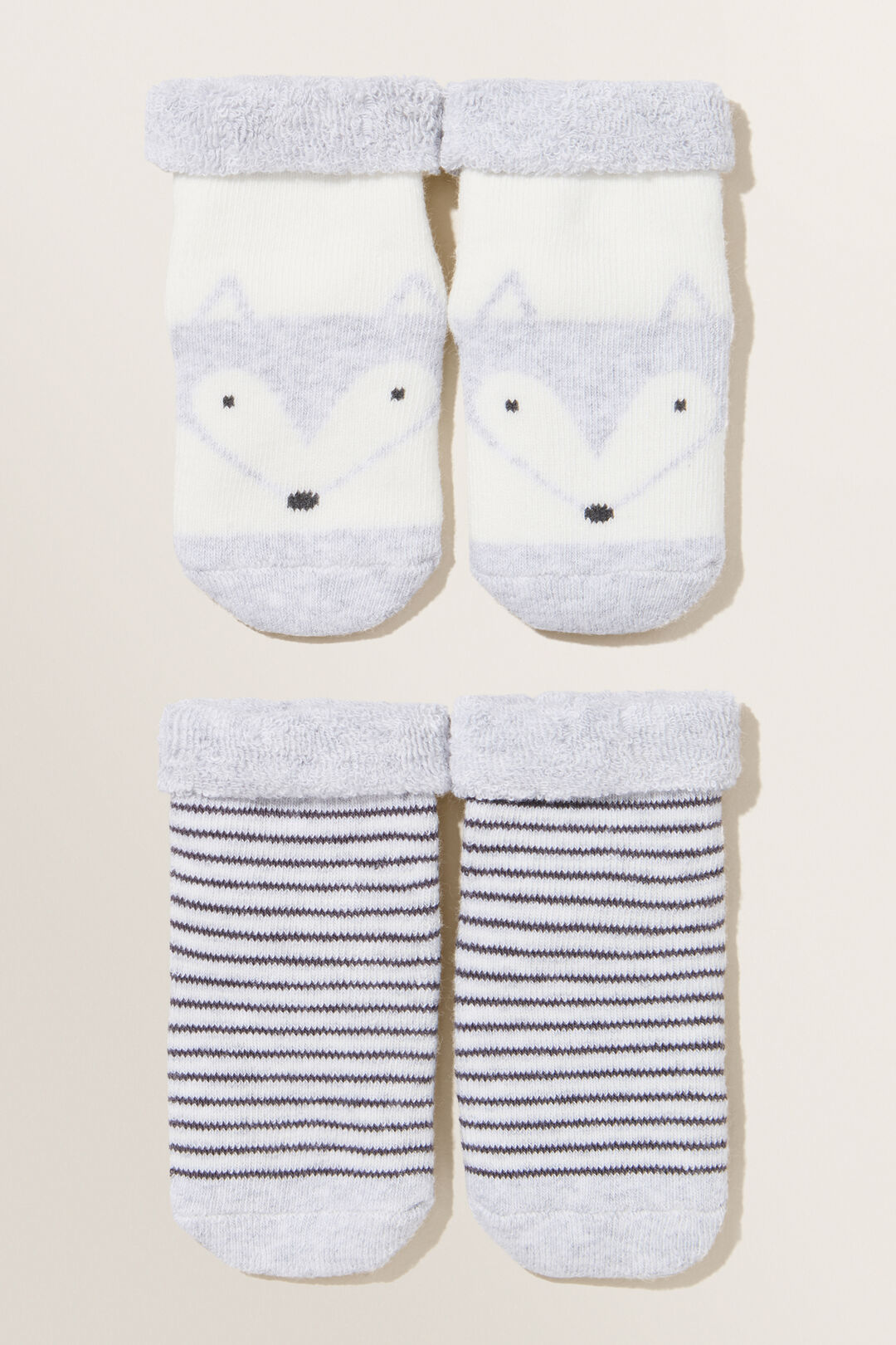 Fox Socks 2Pk  Grey Marle  hi-res