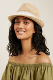 Contrast Raffia Panama Hat  Cloud Cream Multi  hi-res