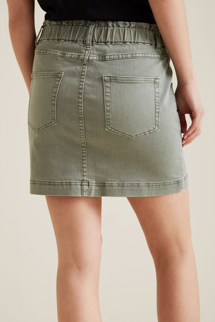 Paperbag Denim Mini Skirt    hi-res