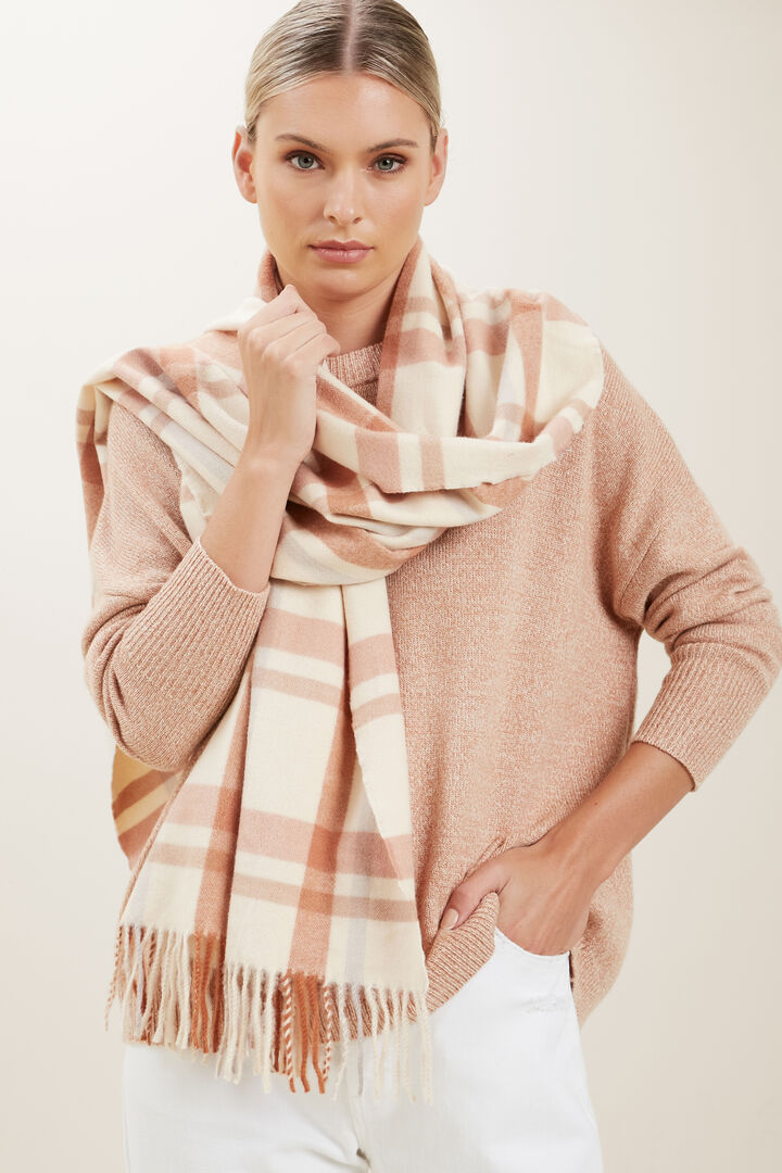 Check Scarf  French Beige  hi-res