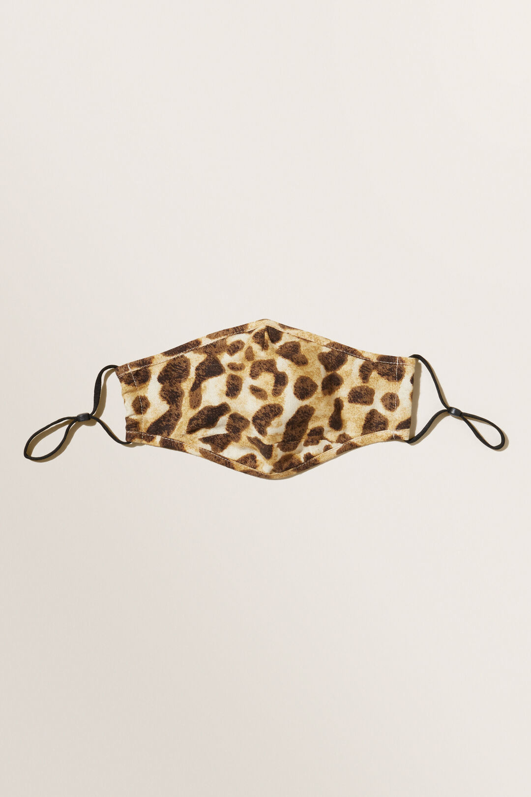 Linen Blend Adjustable Face Mask  Leopard  hi-res