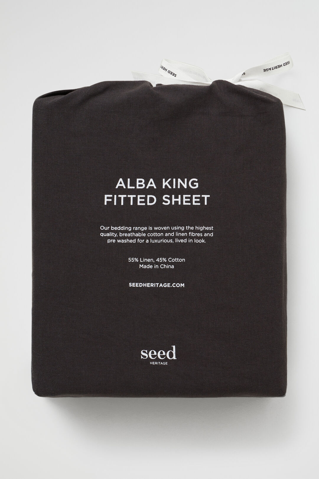 Alba Super King Fitted Sheet  Charcoal  hi-res