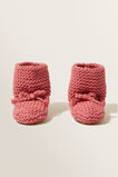 Pearl Knitted Bootie  Strawberry Jam  hi-res