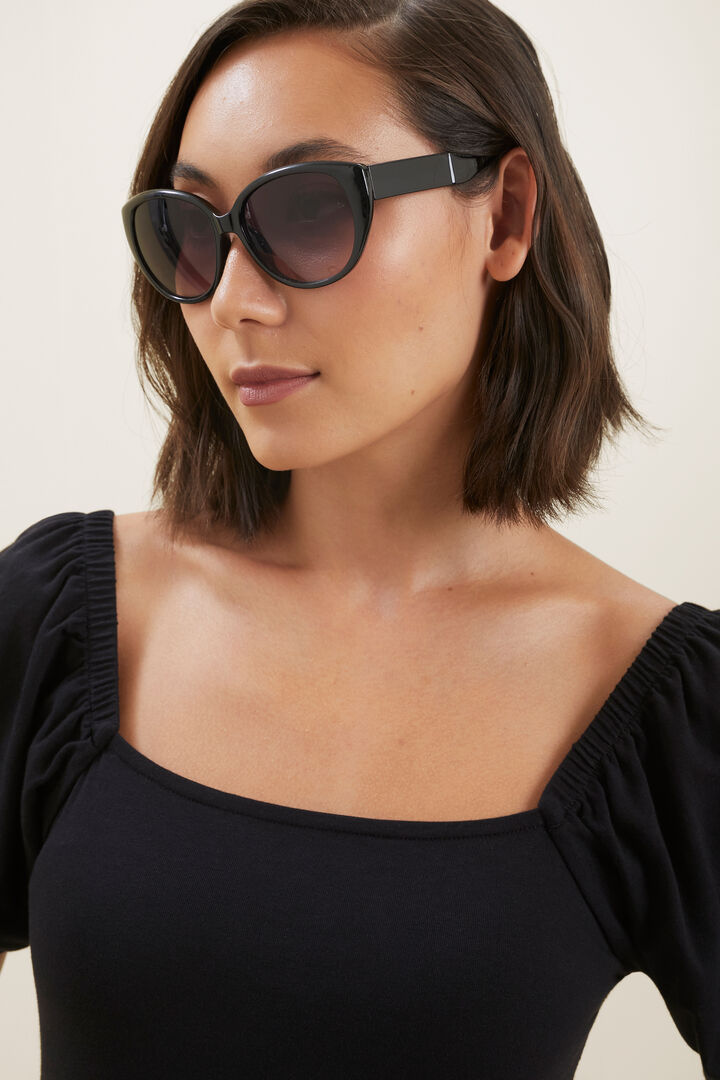 Bronte Oval Sunglasses  Black  hi-res