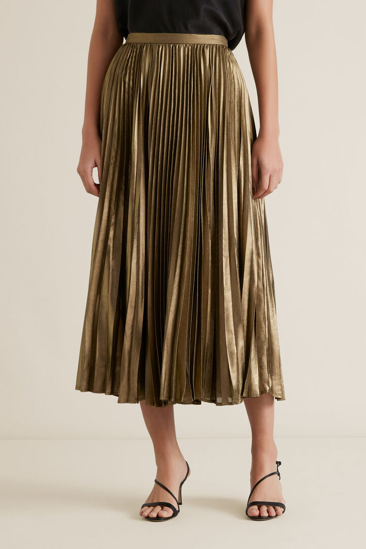 Pleated Lame Skirt  9  hi-res
