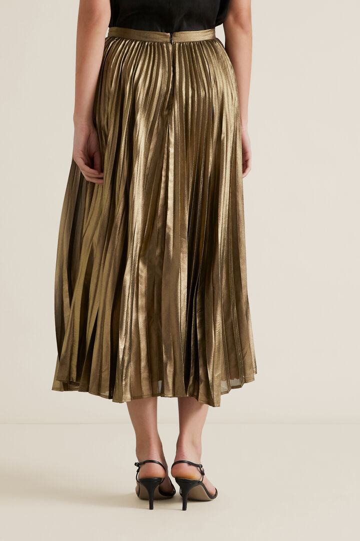 Pleated Lame Skirt  9  hi-res
