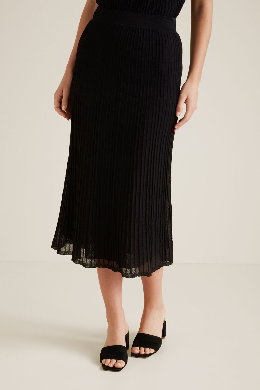 Pleated Knit Skirt Seed Heritage