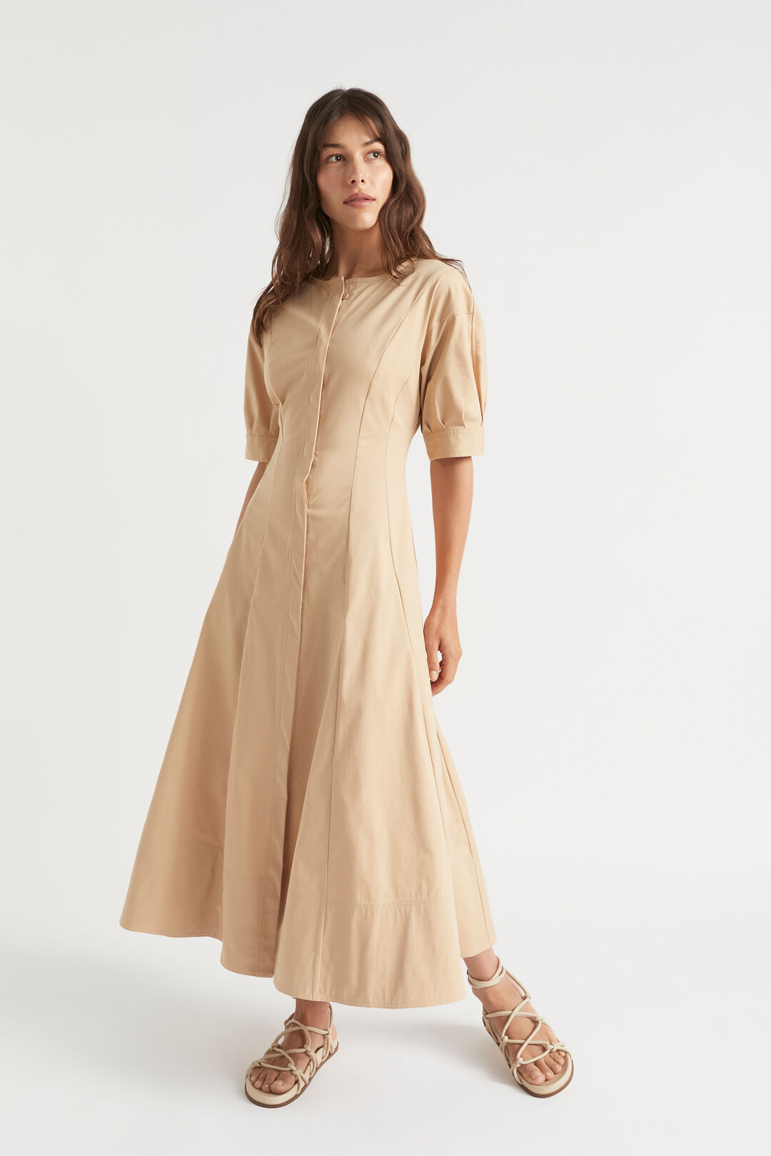 Sateen Full Hem Midi Dress | Seed Heritage